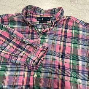 Ralph Lauren‎ Men’s Button Down, Pink Plaid - XL